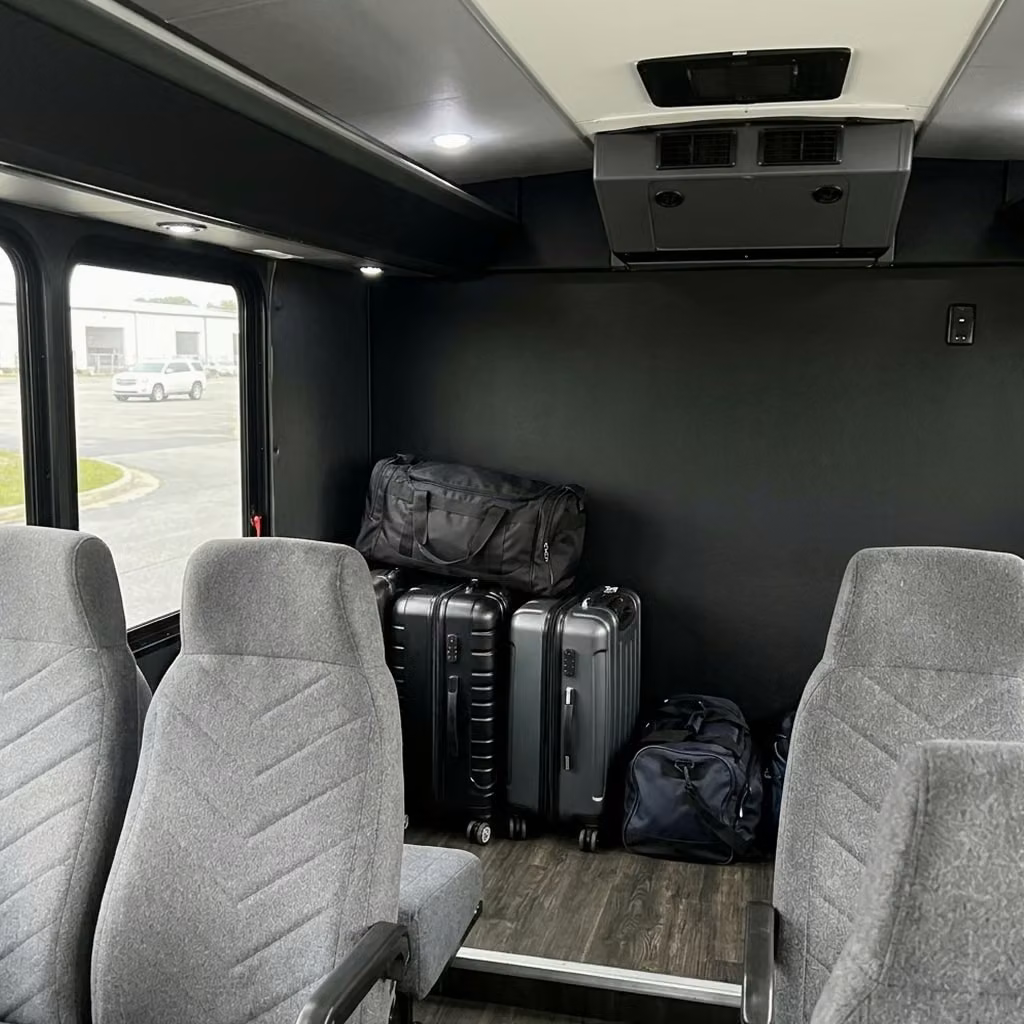 estero 15 passenger minibus luggage area