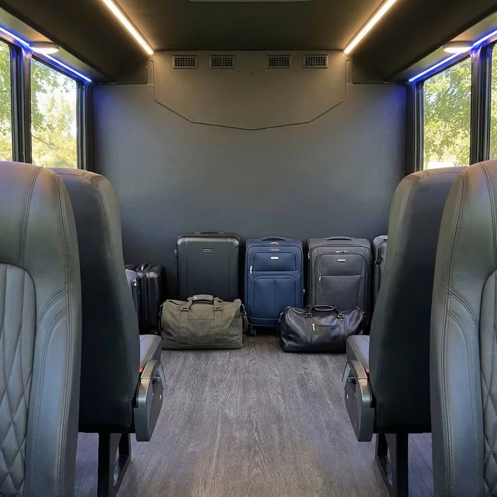 estero 20 passenger minibus luggage area