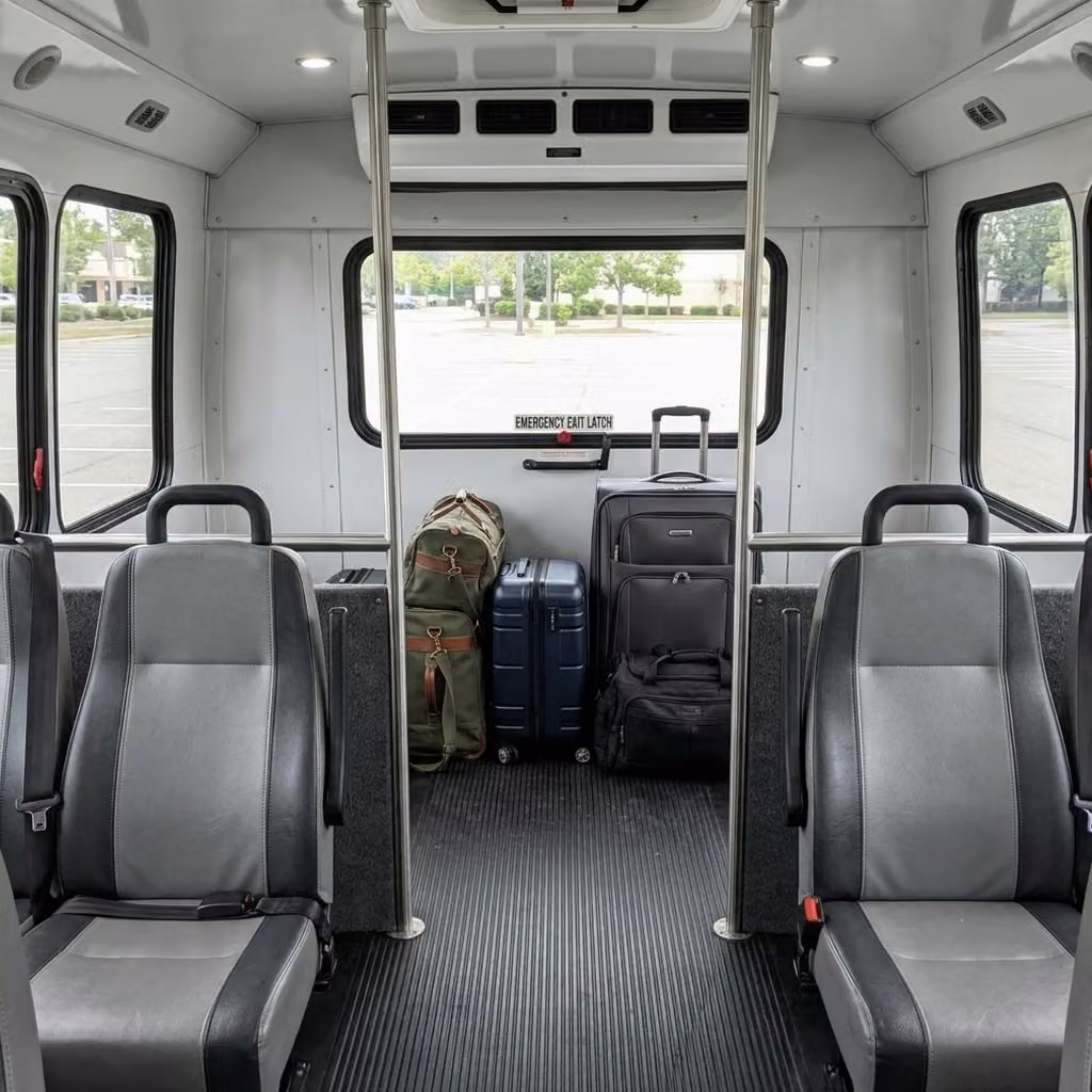 estero 28 passenger minibus luggage area
