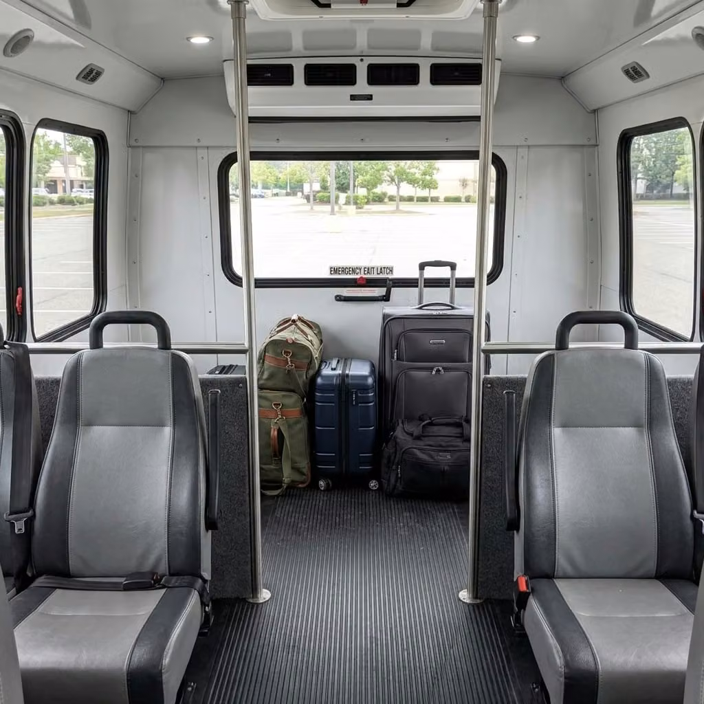estero 30 passenger minibus luggage area