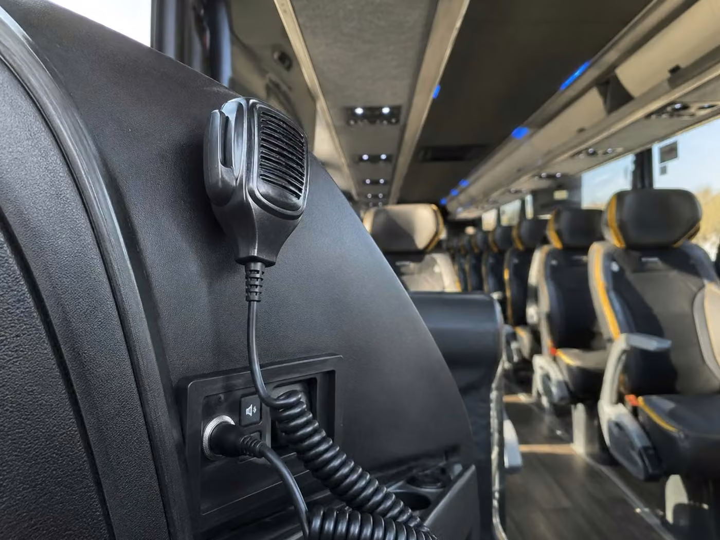 estero 56 passenger charter bus pa system