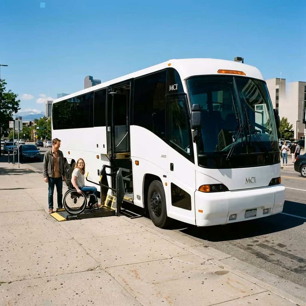 estero 56 passenger charter bus wheelchair lift