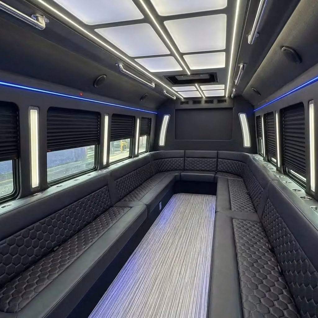 estero party bus wraparound seating