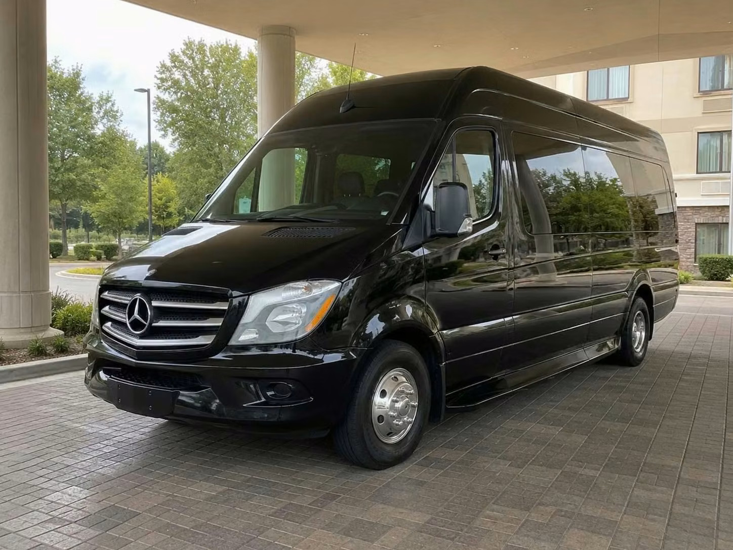 estero sprinter van rental with driver tinted windows