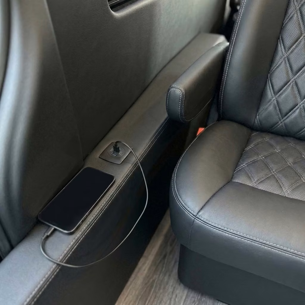estero sprinter van rental with driver usb charging